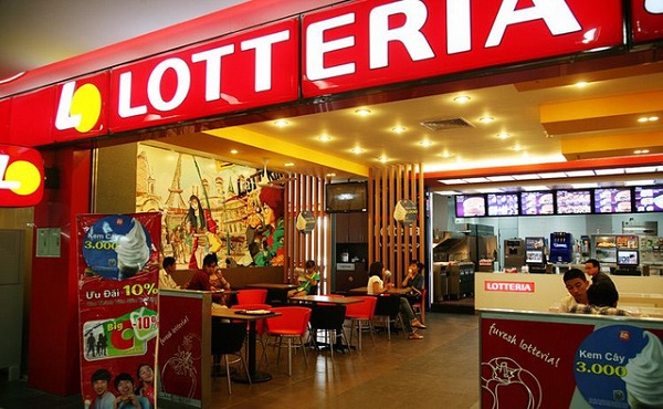 màu sơn nhà hàng Lotteria